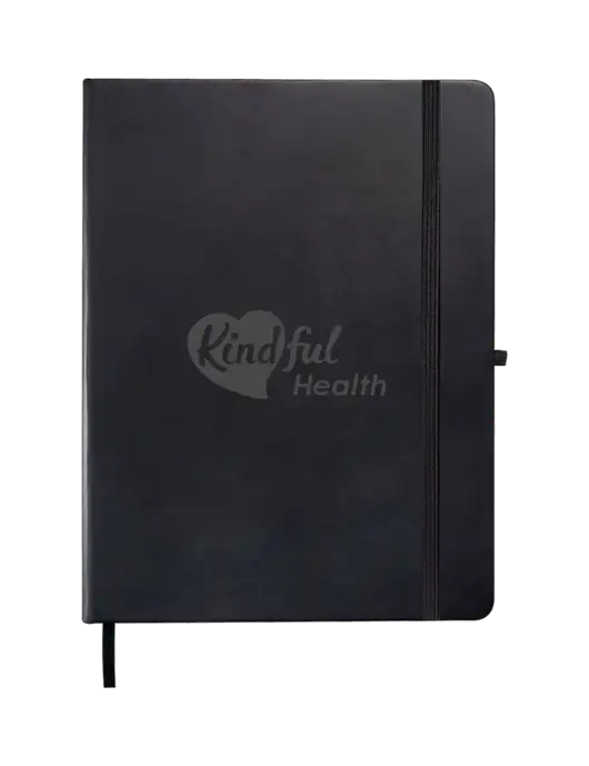 Leeman Black Tuscany Large Journal 7.5 x 9.875 w/Kindful Health Logo