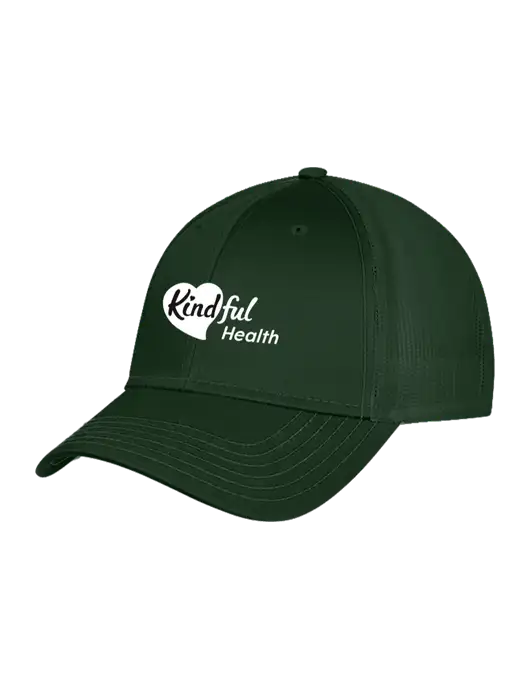 Dark Green Mesh Trucker Cap Snap Back w/Kindful Health Logo