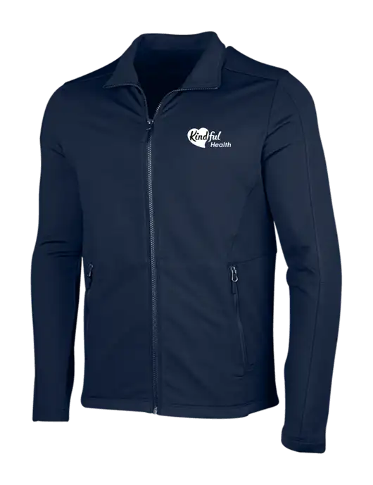 Navy Grid Fleece Jacket w/Kindful Health Logo