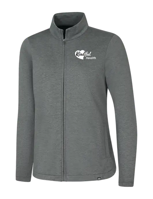 TravisMathew Womens Dark Grey Heather Coveside Full-Zip w/Kindful Health Logo