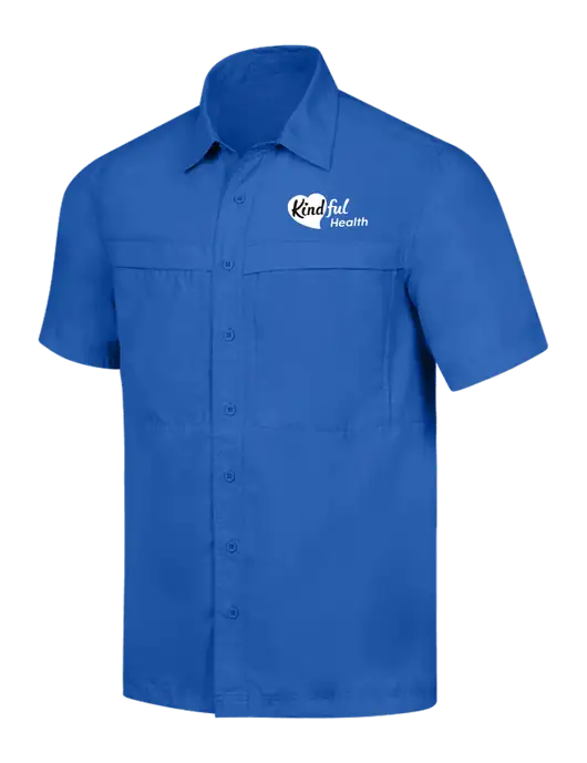 Dark Royal Short Sleeve UV Daybreak Shirt w/Kindful Health Logo