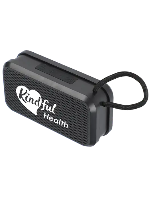 Bluetooth IPX5 Waterproof Speaker with Magnet Mount w/Kindful Health Logo
