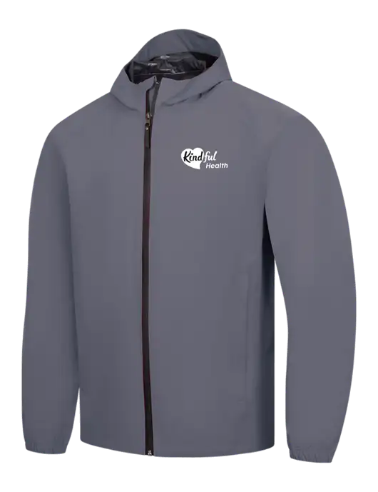 Dark Grey Essential Rain Jacket w/Kindful Health Logo