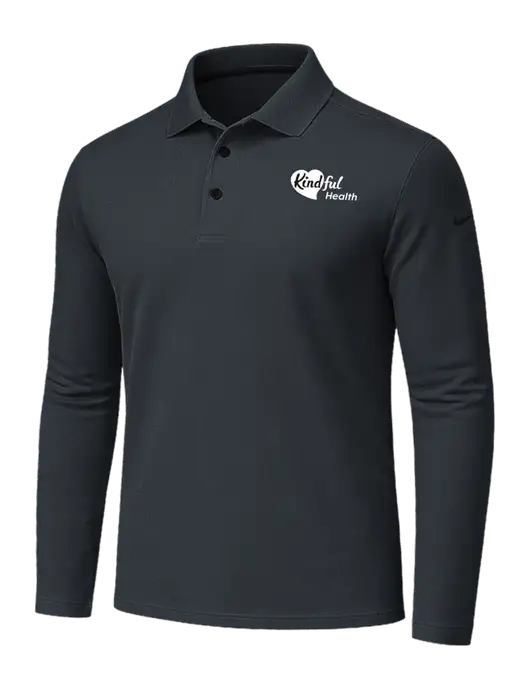 Nike Dark Grey Dri-FIT Micro Pique 2.0 Long Sleeve Polo w/Kindful Health Logo
