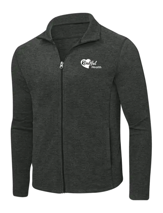 Charcoal Heather Microfleece Full-Zip Jacket w/Kindful Health Logo