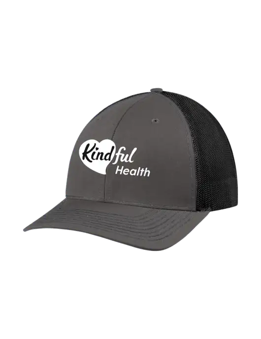 Richardson Adjustable Snapback Original 112 Trucker Cap Dark Grey w/Black Mesh w/Kindful Health Logo