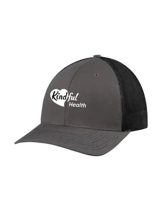Richardson Adjustable Snapback Original 112 Trucker Cap Dark Grey w/Black Mesh w/Kindful Health Logo