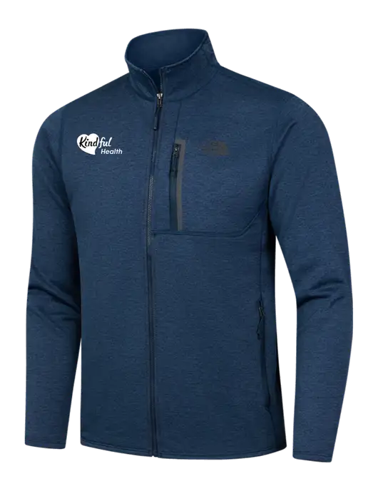 North Face Navy Heather Skyline Full-Zip Fleece Jacket w/Kindful Health Logo
