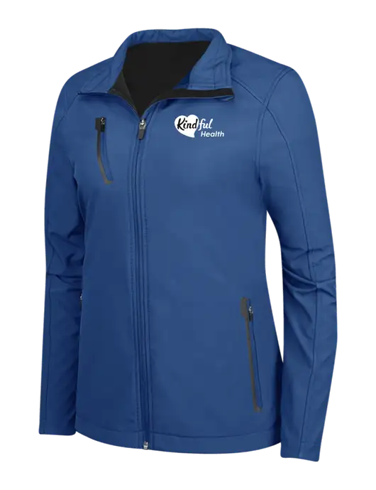 Dark Royal Womens Welded Softshell Jacket w/Kindful Health Logo