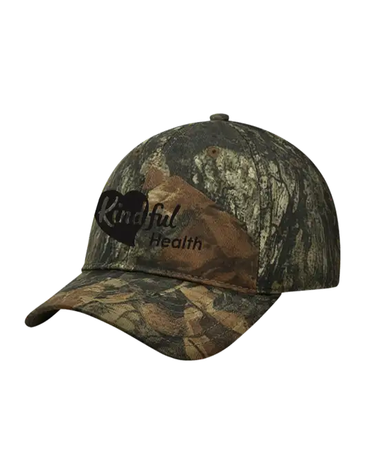 Mossy Oak New BK-UP Camo/Hunter Structured Cap With Flex Strap w/Kindful Health Logo