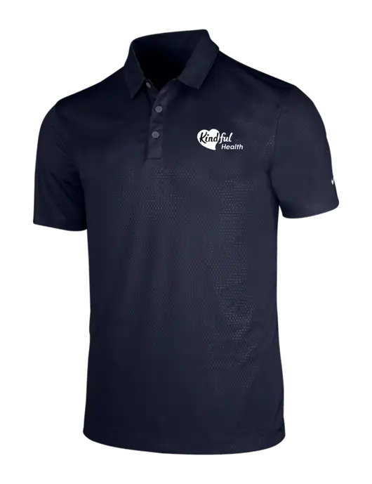 NIKE Dark Navy Dri-Fit Embossed Tri-Blade Polo w/Kindful Health Logo