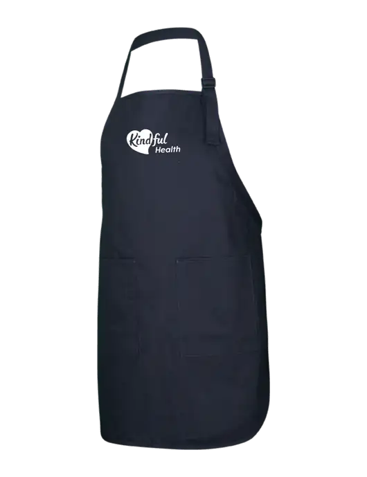 Full-Length Black Apron With Pockets w/Kindful Health Logo