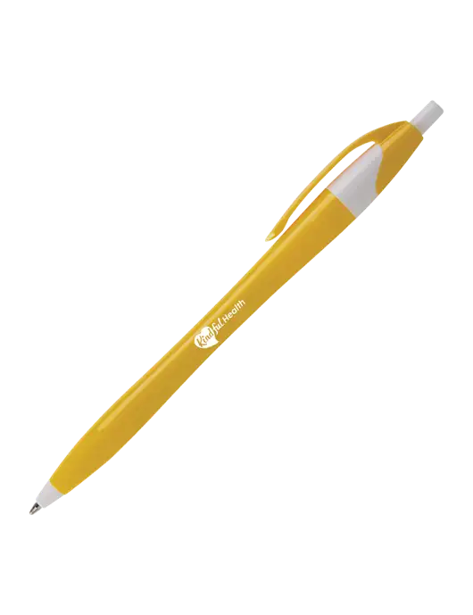Novella Yellow/White Breeze Pen - Blue Ink w/Kindful Health Logo