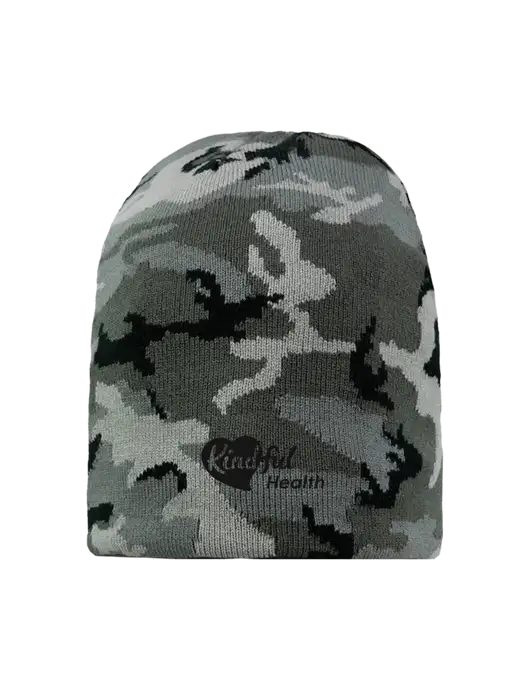 Grey Camo Element Knit Beanie w/Kindful Health Logo