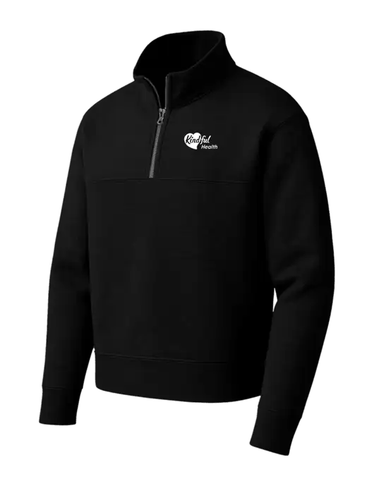 Mercer+Mettle Black Linear Texture Quarter Zip w/Kindful Health Logo