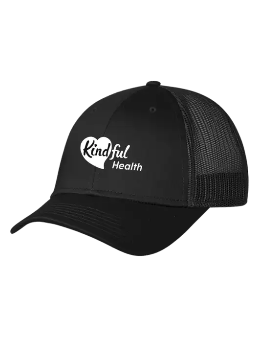 Black Mesh Trucker Cap Snap Back w/Kindful Health Logo