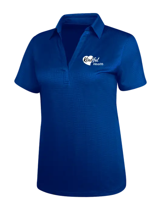 Dark Royal Blue Womens Performance Fine Jacquard Polo w/Kindful Health Logo