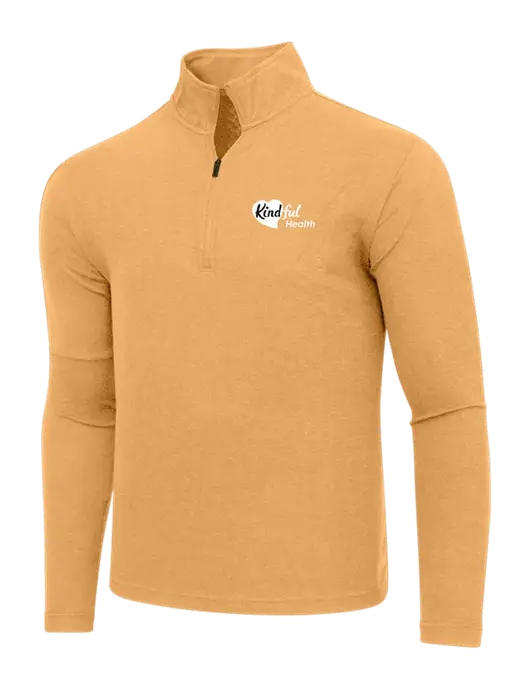 Adidas Light Orange Heather 3 Stripes Quarter Zip Sweater w/Kindful Health Logo