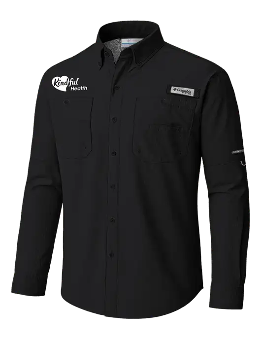 Columbia Black PFG Tamiami II Long SleeveShirt w/Kindful Health Logo