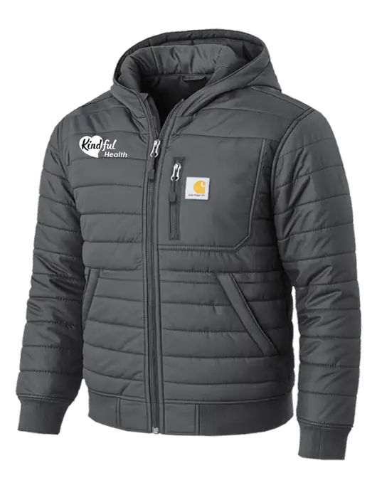 Carhartt Gilliam Insulated Dark Grey Hooded Jacket w/Kindful Health Logo