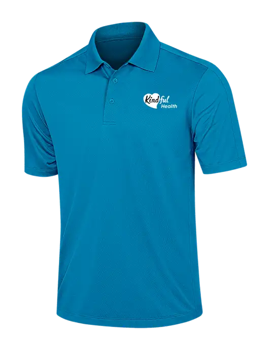 Sapphire Blue Diamond Textured Jacquard Polo w/Kindful Health Logo