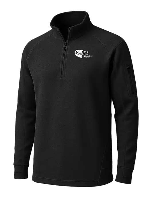 Black Tech Fleece 1/4 Zip Pullover w/Kindful Health Logo