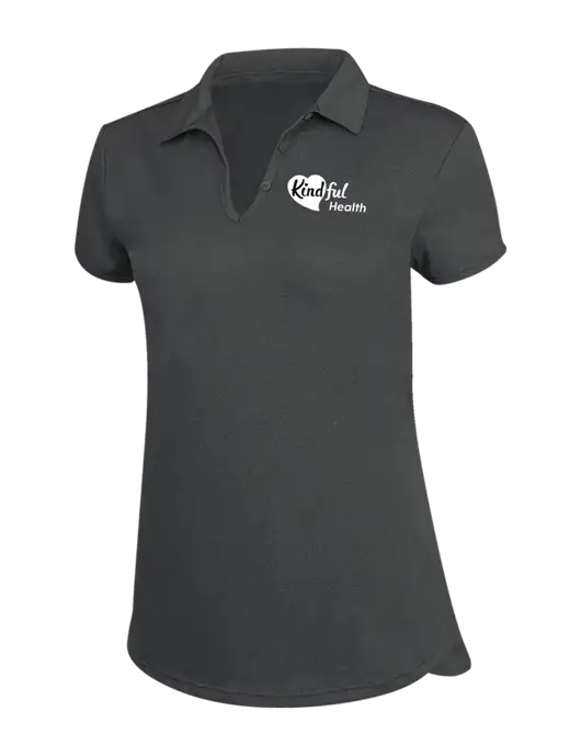Womens Charcoal Trace Heather Polo w/Kindful Health Logo