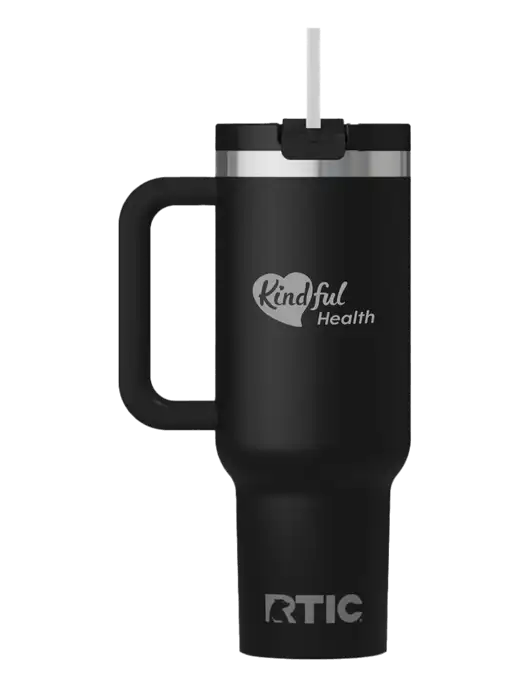 RTIC Road Trip 40 oz Black Tumbler  w/Kindful Health Logo