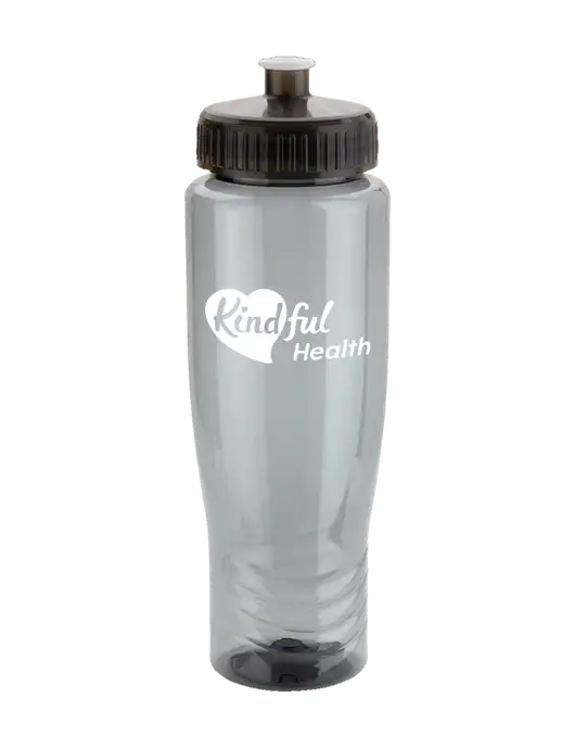 Roam Smoke 28 oz Eco-Polyclear Bottle with Push Pull Lid w/Kindful Health Logo