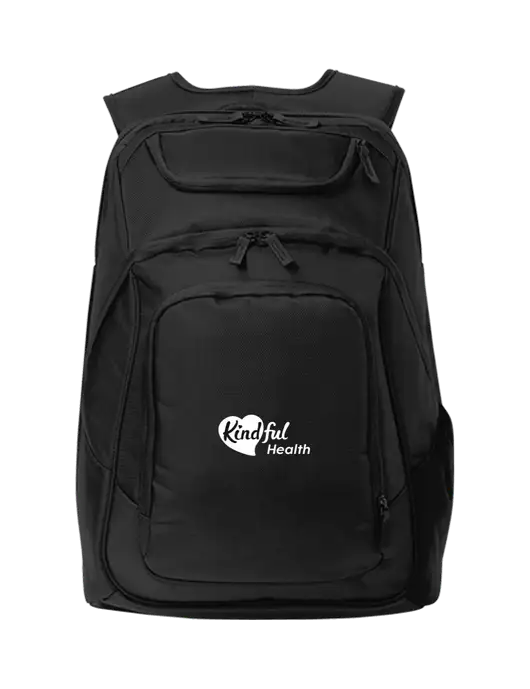 Executive Black Laptop Backpack w/Kindful Health Logo