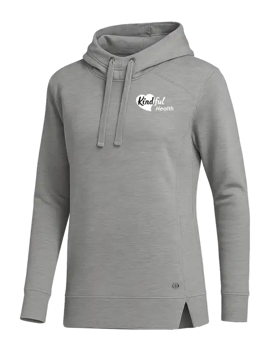 OGIO Heather Grey Womens Luuma Pullover Fleece Hoodie w/Kindful Health Logo