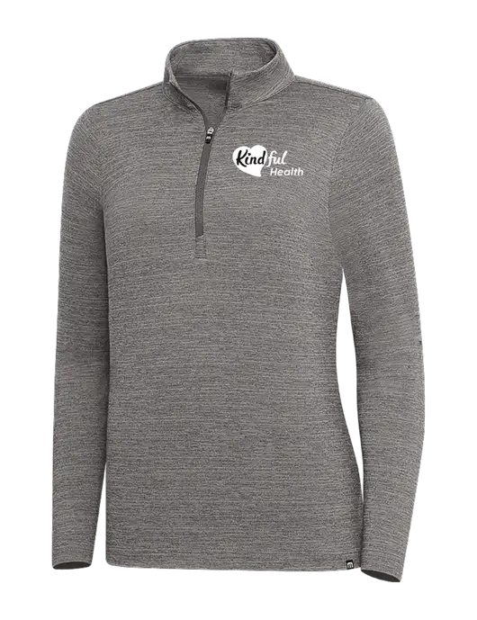 TravisMathew Medium Grey Heather Womens Crestview 1/4 Zip w/Kindful Health Logo