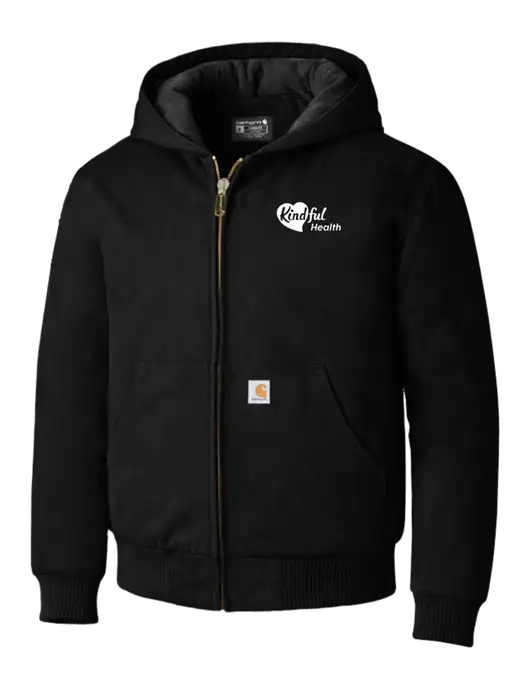 Carhartt Black Quilted-Flannel-Lined Duck Active Jacket w/Kindful Health Logo