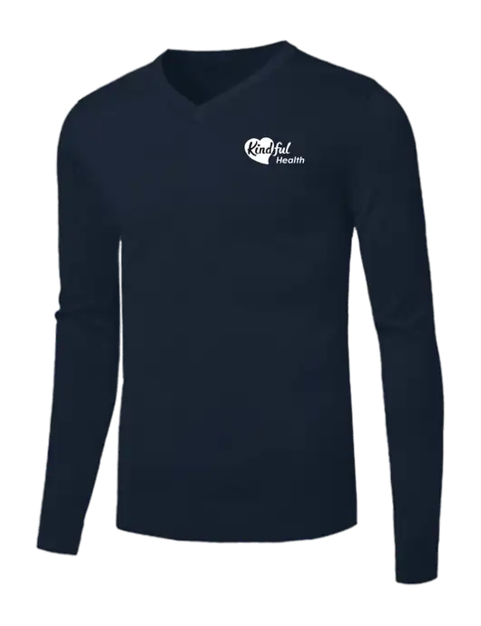 Brooks Brothers Navy Washable Merino V-Neck Sweater w/Kindful Health Logo