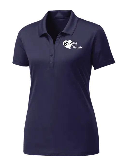 Womens Navy PosiCharge Competitor Polo w/Kindful Health Logo