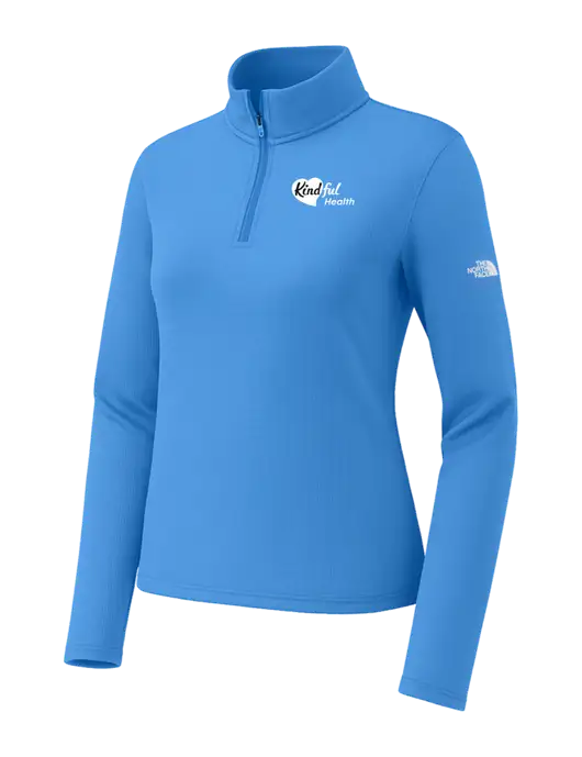 The North Face Womens Aim 1/4-Zip Light Royal Fleece w/Kindful Health Logo