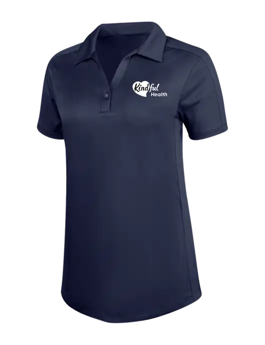 Womens Dark Navy Diamond Jacquard Polo w/Kindful Health Logo