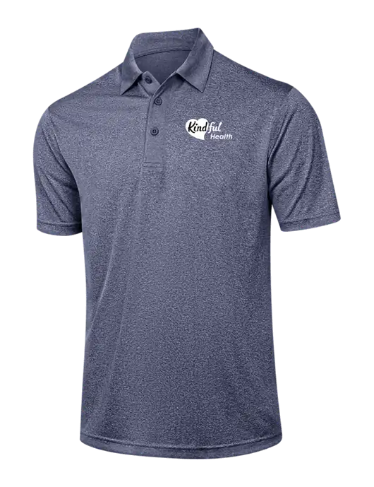 Navy Heather Contender Polo w/Kindful Health Logo