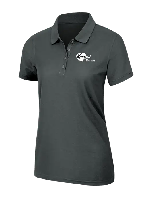 Dark Grey Womens Core Classic Pique Polo w/Kindful Health Logo