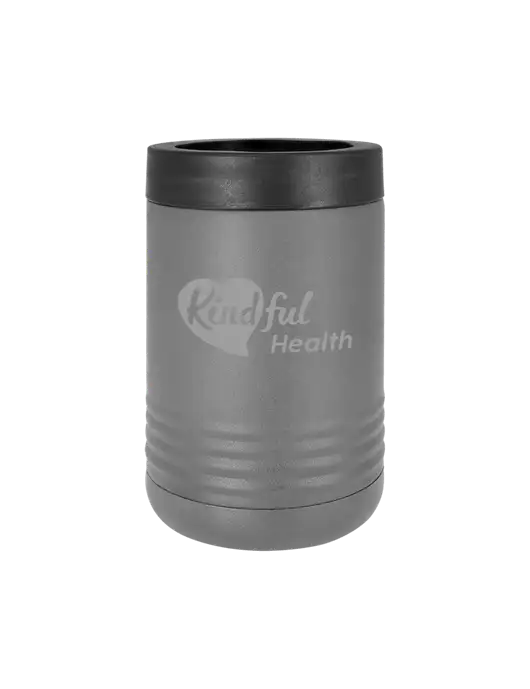Polar Camel 12 oz Powder Coated Grey Vacuum Insulated Beverage Holder w/Kindful Health Logo