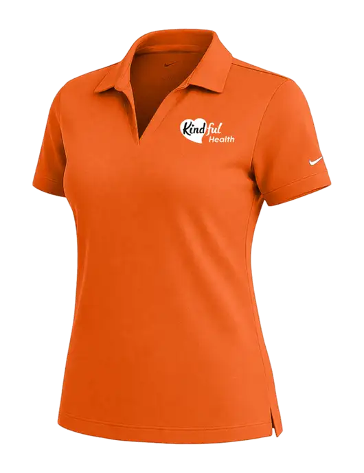 NIKE Orange Womens Dri-Fit Micro Pique Polo w/Kindful Health Logo