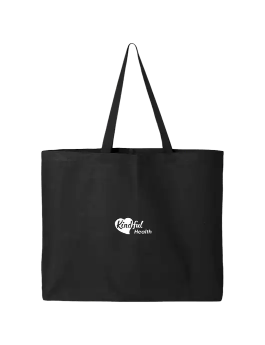 Sturdy Canvas Black Tote w/Kindful Health Logo