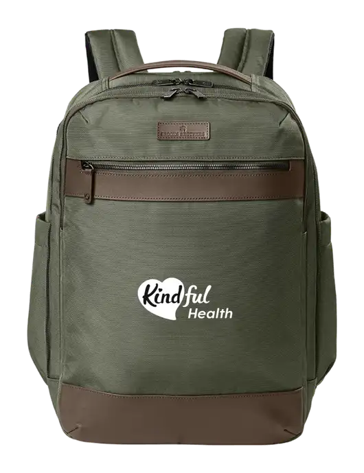 Brooks Brothers Oxford Dark Olive Backpack w/Kindful Health Logo