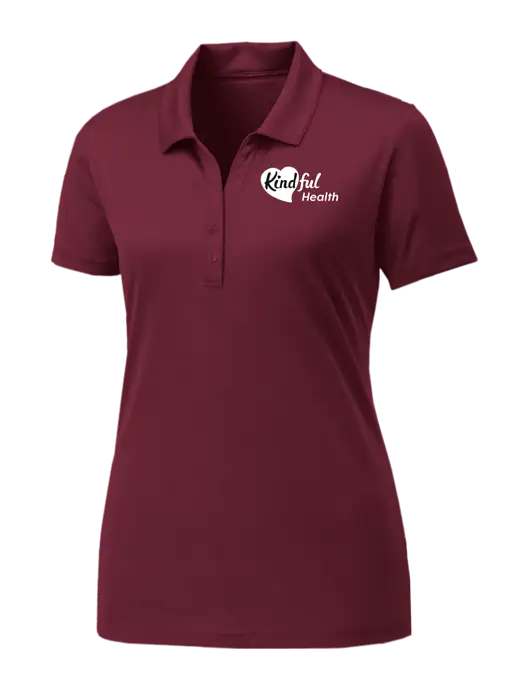 Womens Maroon PosiCharge Competitor Polo w/Kindful Health Logo
