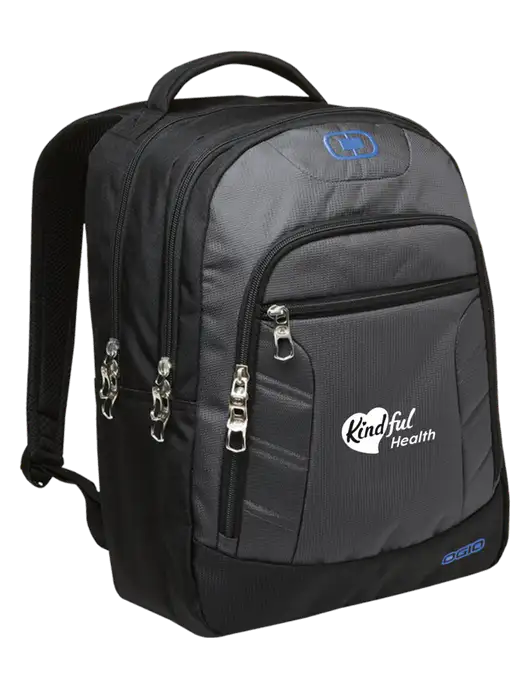 OGIO Dark Grey/Royal Blue Colton Laptop Backpack  w/Kindful Health Logo