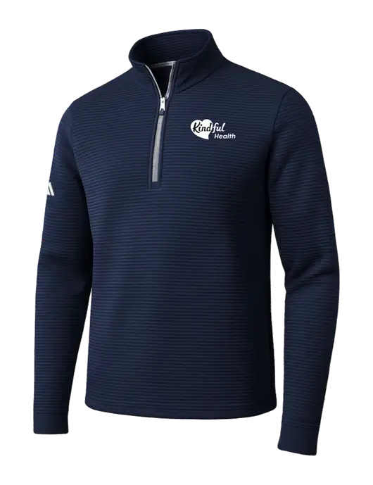 Adidas Navy Spacer Quarter-Zip Pullover w/Kindful Health Logo