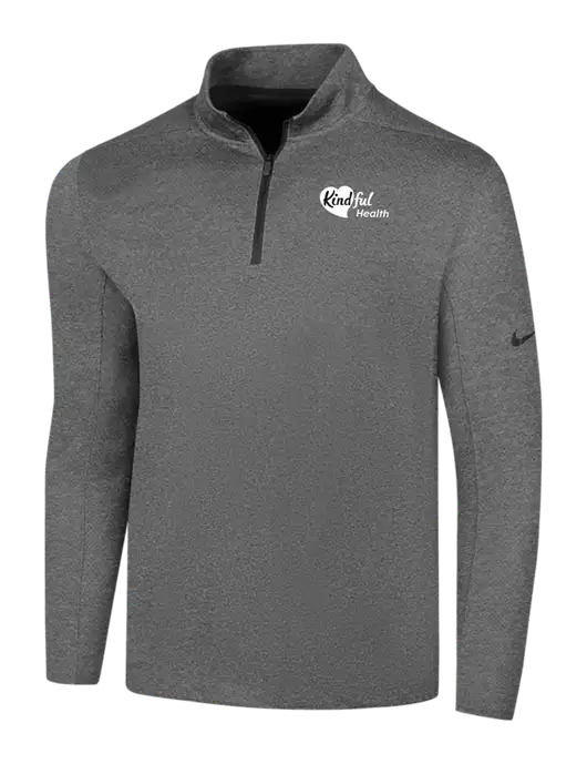 NIKE Dark Grey Heather Dry 1/2 Zip Cover-Up w/Kindful Health Logo