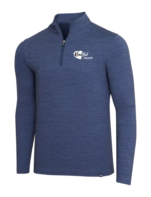 TravisMathew Navy Heather Crestview 1/4 Zip w/Kindful Health Logo
