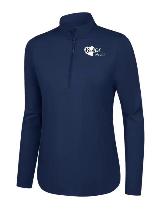  Womens Dark Navy C-FREE Double Knit 1/4-Zip w/Kindful Health Logo
