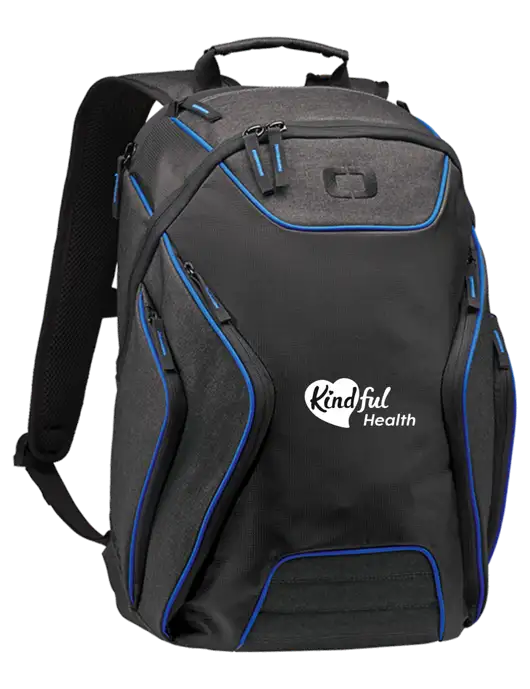 OGIO Royal Blue/Heather Grey Hatch Laptop Backpack
 w/Kindful Health Logo